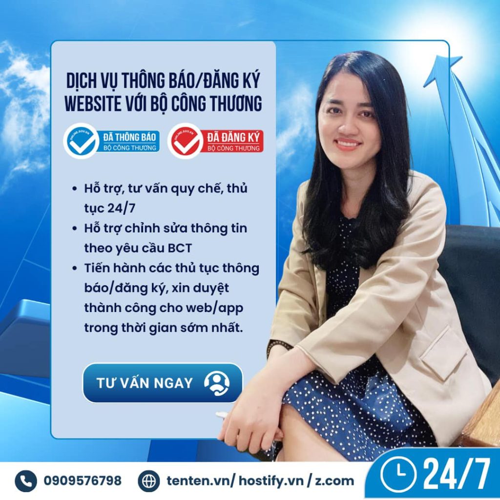 Đăng ký Website với Bộ công thương